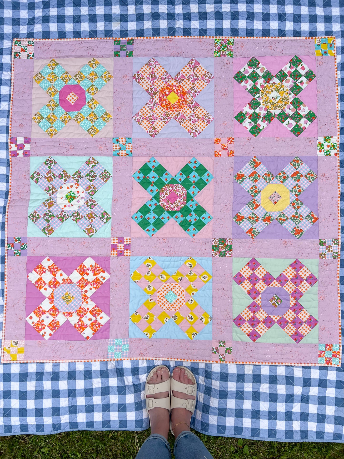 Grandmother's Scrap Patch Quilt Block Pattern - PDF