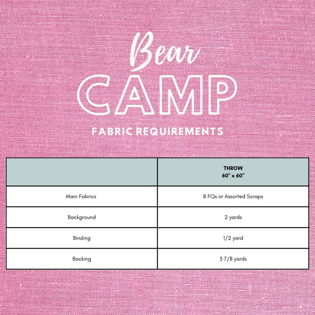 Bear Camp Quilt Pattern - Paper Pattern - WHOLESALE
