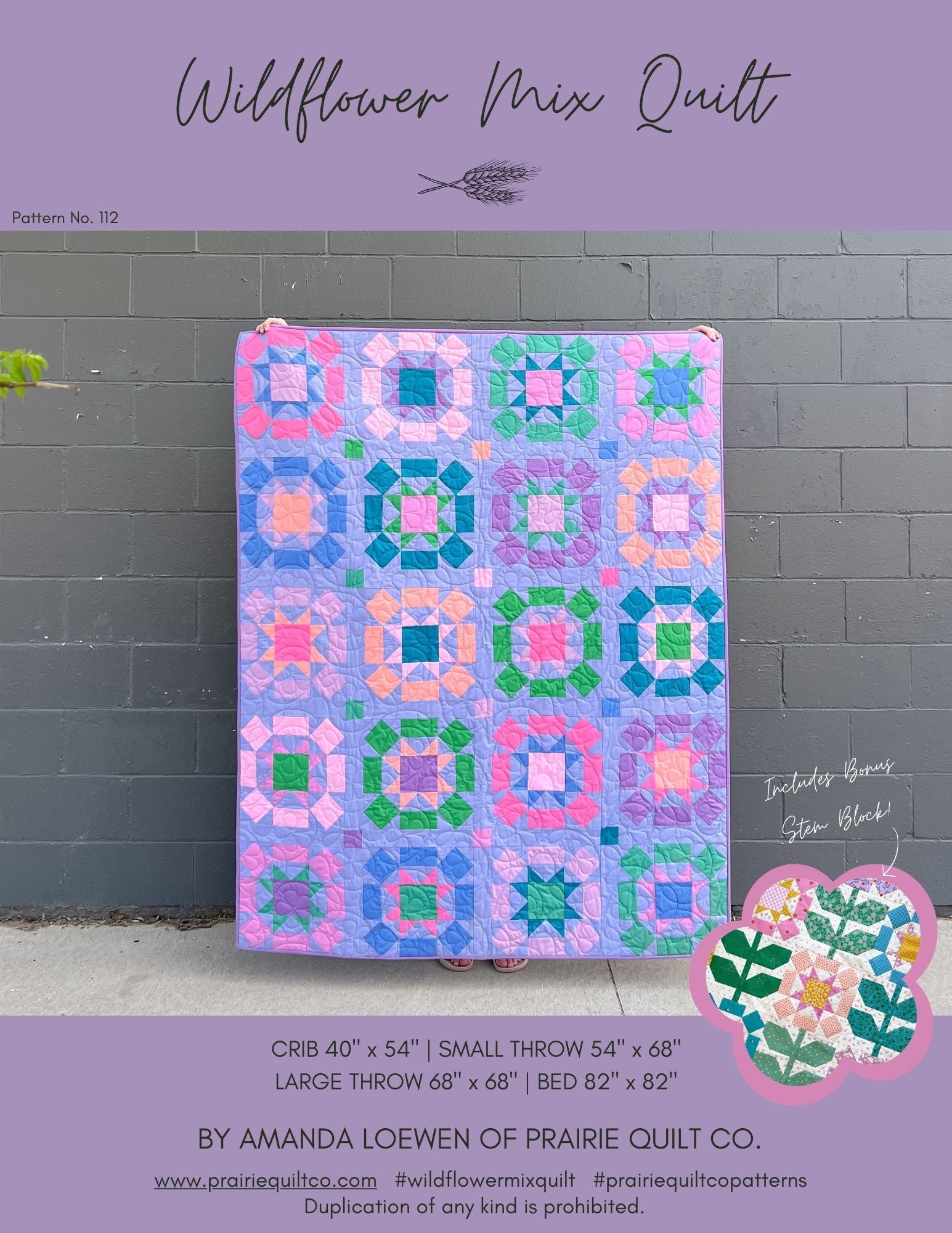wildflower seeds quilt kit Wildflower Mix Quilt Pattern