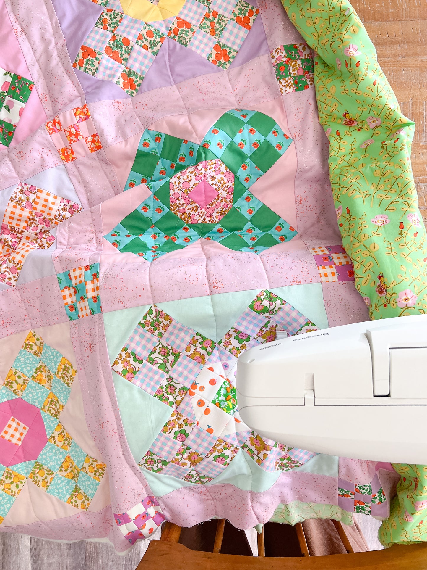 Grandmother's Scrap Patch Quilt Block Pattern - PDF