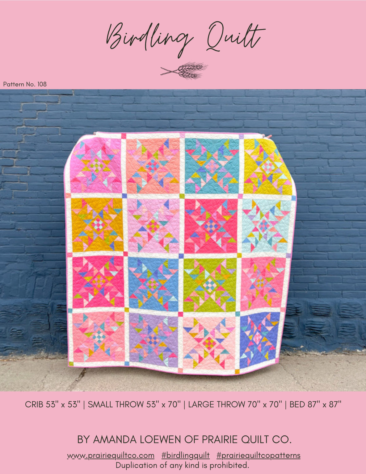 Birdling Quilt Pattern - Paper Pattern