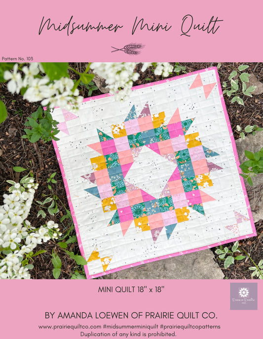 Midsummer Mini Quilt Pattern - PDF