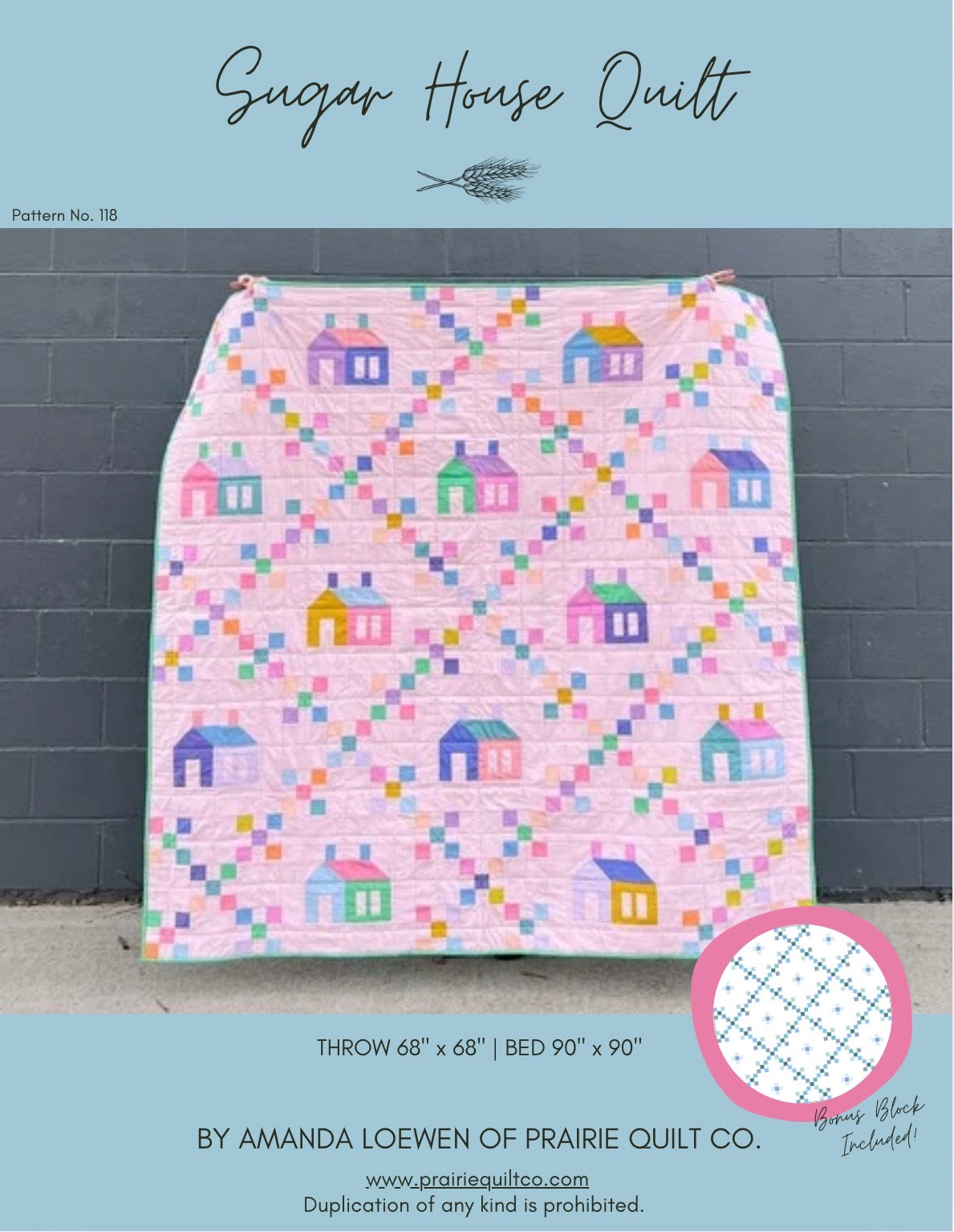 Sugar House Quilt Pattern - PDF