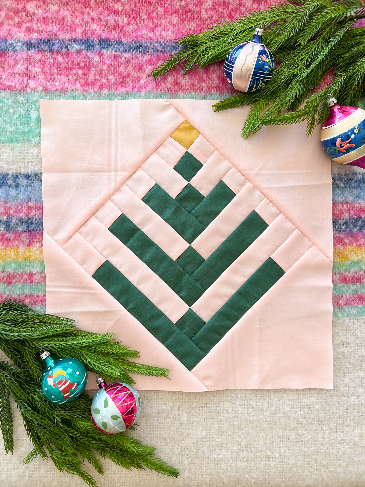 Folk Tree Quilt Block PDF Pattern