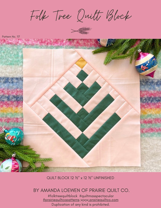Folk Tree Quilt Block PDF Pattern