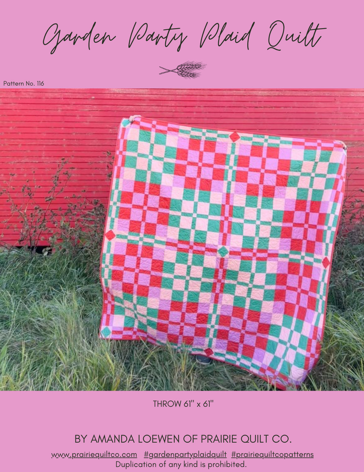 Garden Party Plaid Quilt Pattern - PDF