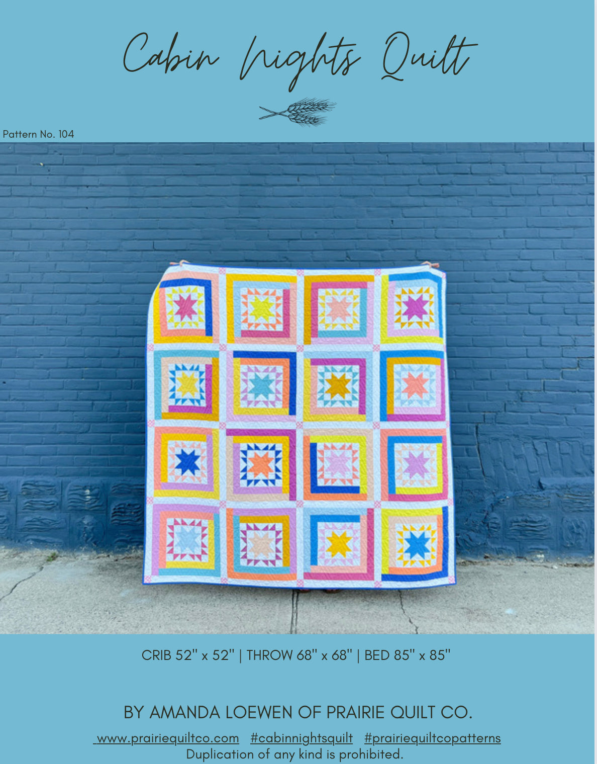 Cabin Nights Quilt Pattern - PDF