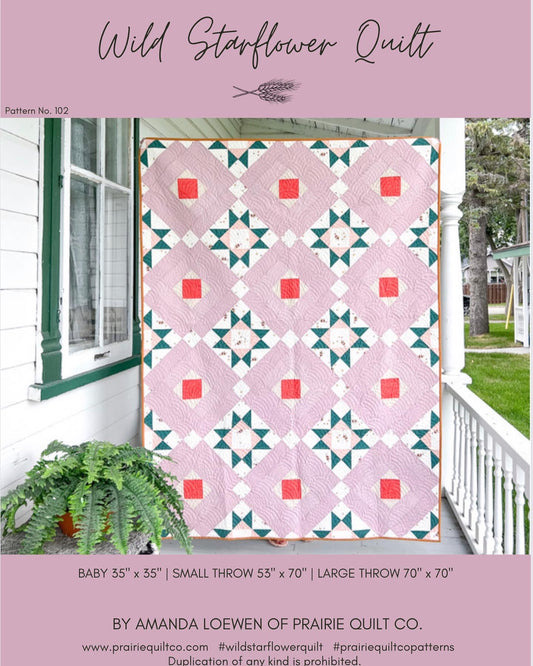 Wild Starflower Quilt Pattern - Paper Pattern